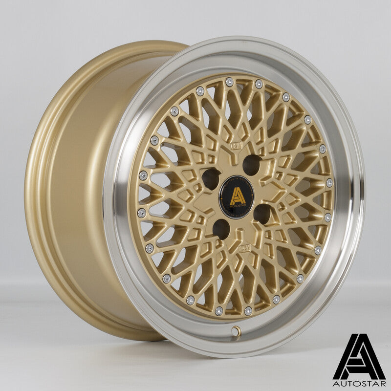 Autostar Minus-R 16x7.5" 4x100 ET35, Dorée, Rebord Poli