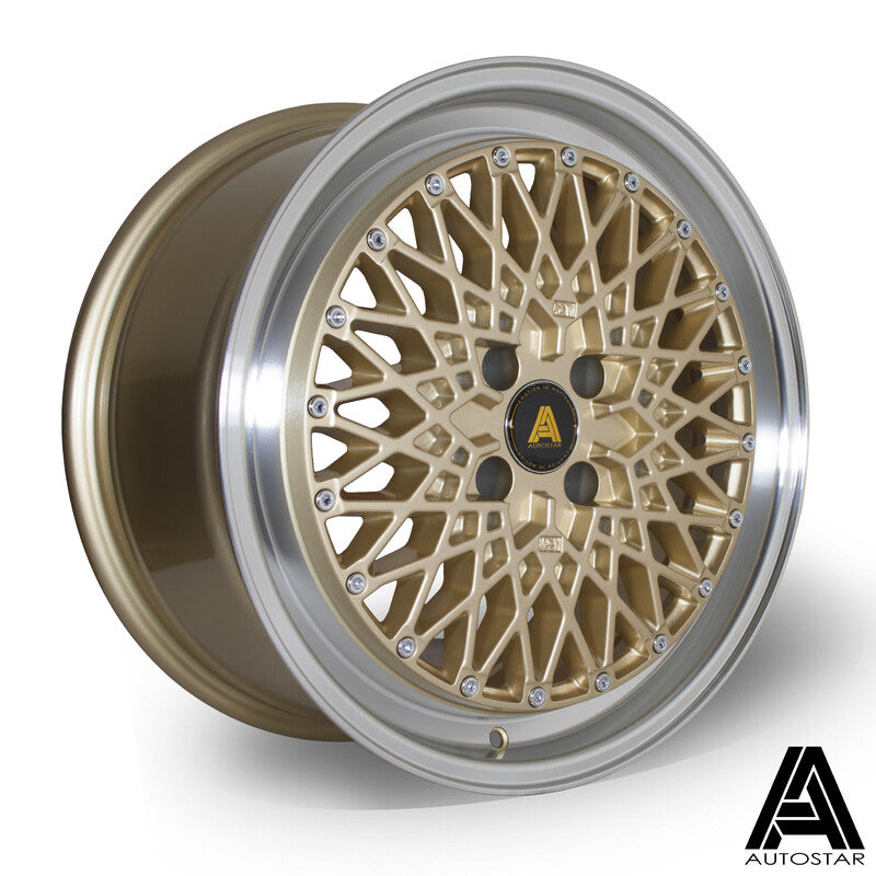 Autostar Minus 17x8" 4x100 ET30, Dorée, Rebord Poli