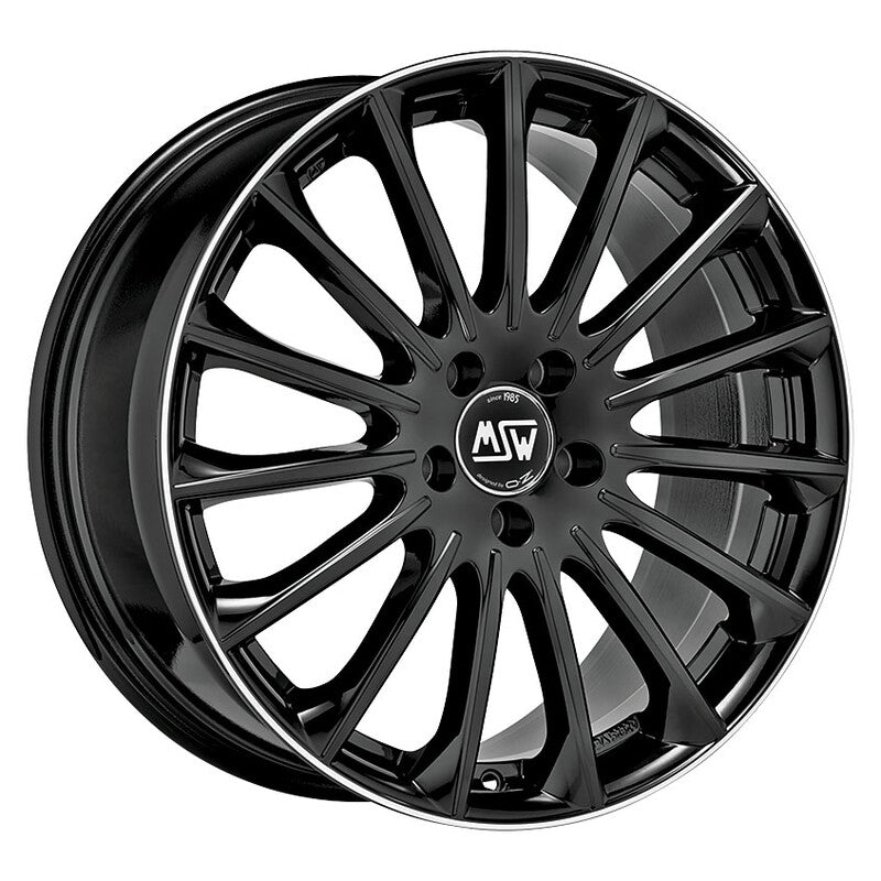 MSW 30 19x8.5" 5x112 ET28, Noir Brillant, Rebord Poli