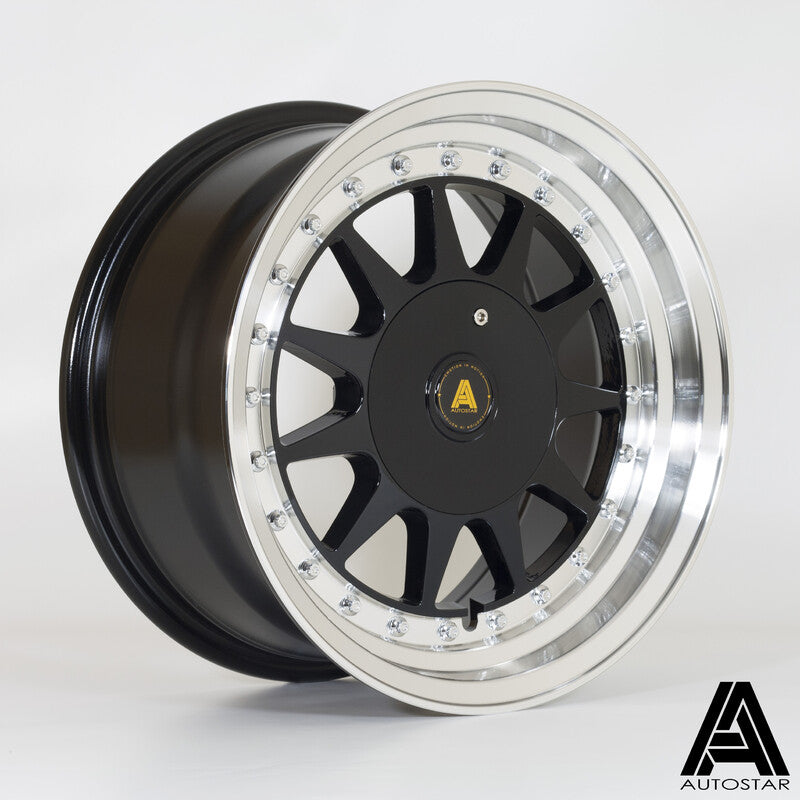 Autostar Raider 15x7.5" 4x100/108 ET20, Noir, Rebord Poli