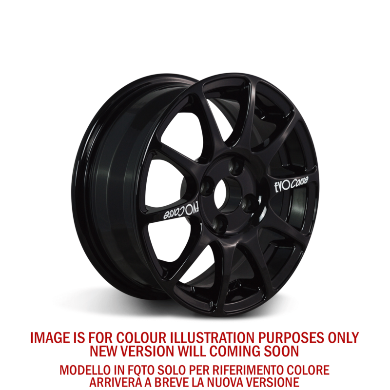 Evo Corse Sport 14x5.5" 4x98 ET35, Noir Brillant (Fiat) — visuel du modèle Sport en Noir Brillant
