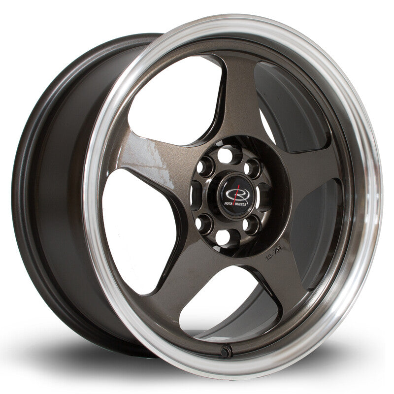 Rota Slipstream 16x7" 4x100 ET40, Gunmetal, Rebord Chromé