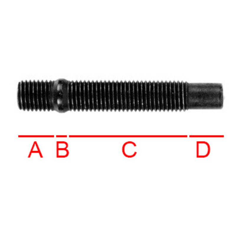 Schroefbare wedstrijddraadeind M12x1.5 (lengte 82mm)