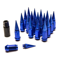 Blue Forged Aluminum Spike Nuts – M12x1.25 (Pack of 20)