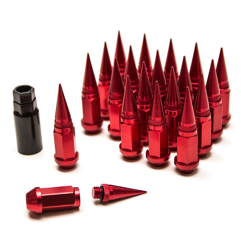 Rote Spike-Muttern aus geschmiedetem Aluminium – M12x1.25 (20er-Pack)