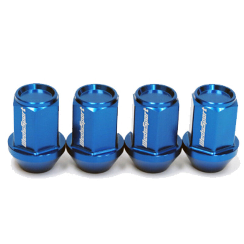 Blaue WedsSport-Muttern aus geschmiedetem Aluminium M12x1.25 (4er-Pack)